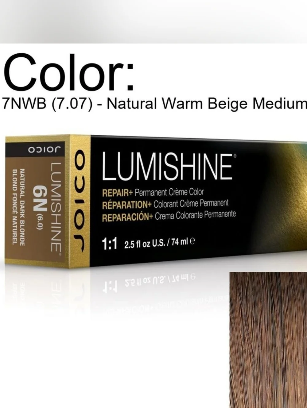 Joico Lumishine 7NWB Natural Warm Beige Medium Blonde - Black & Gold